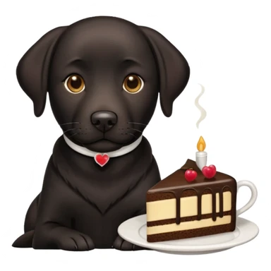 Cup of Tea cake black Labrador  sticker