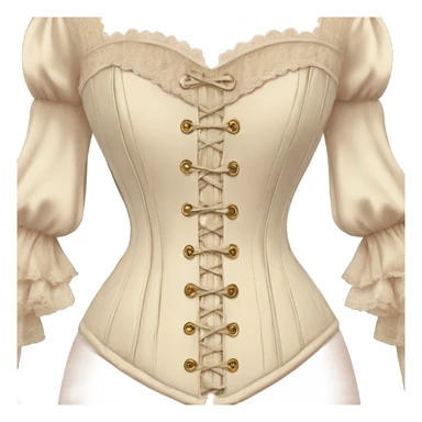 vintage rococo light beige corset with sleeves  sticker