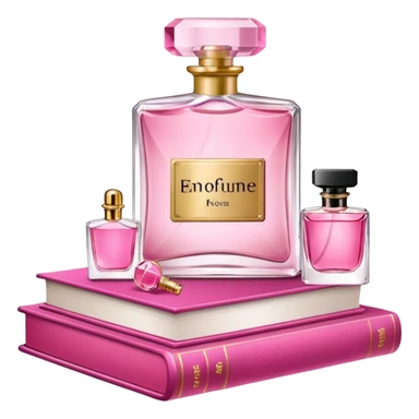 pink bookbook and fragance sticker