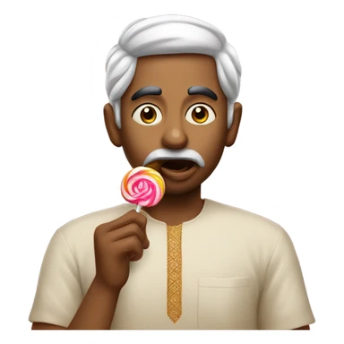 Hindu man sucking lolipop sticker