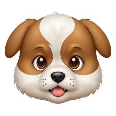 cute grimacing puppy with concerned eyes sticker