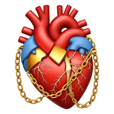 Heart wrapped in glowing chains, pulling apart sticker