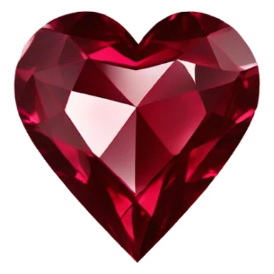 Burgundy heart-shaped diamond sticker