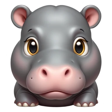 cinematic-cute baby hippo-portrait-emoji,-poised-and-regal,-with-a-massive,-robust-build-and-a-smooth,-sleek-slate-gray-hide,-deep-set-soulful-eyes,-simplified-yet-sharp-and-sophisticated-features,-highly-detailed,-glowing-with-a-soft radiance sticker