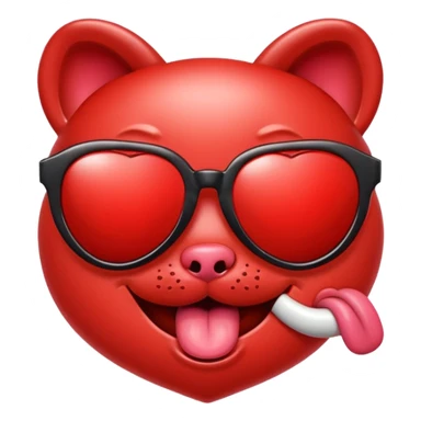 Hearts with sunglasses and tongue out sticker