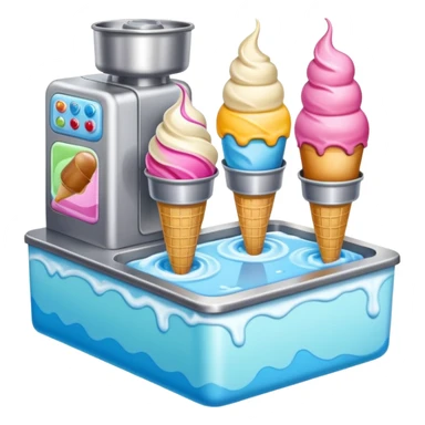 Ice cream factory with machines and production lines sticker