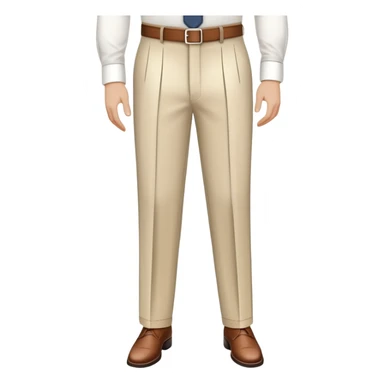 beige dress pants with distinct white vertical pinstripes, formal trousers with cuffed hem, clear vertical lines, isolated garment only on white background, no model sticker