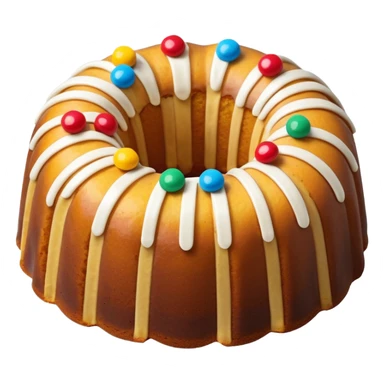 colorful pieces inside of the non frosted Bundt cake sticker