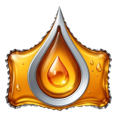 𝕊𝕞𝕒𝕝𝕝 rectangular 𝕔𝕣𝕚𝕟𝕜𝕖𝕕 𝕡𝕚𝕖𝕔𝕖 𝕠𝕗 𝕒𝕝𝕝𝕦𝕞𝕚𝕟𝕚𝕦𝕞 𝕗𝕠𝕚𝕝, with a tiny drop of an amber colored substance in the middle sticker