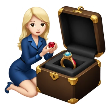 ring in a box person on knee sticker