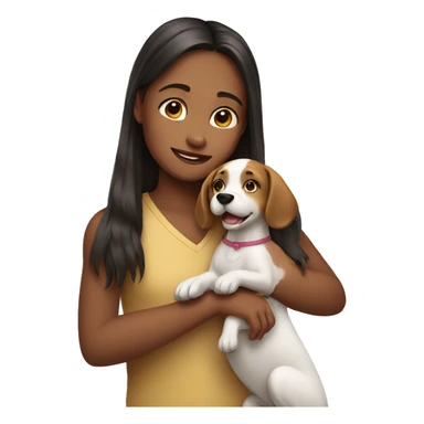 girl petting dog sticker