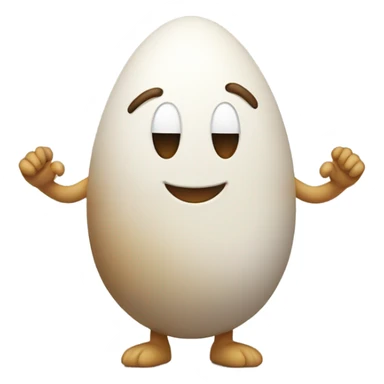 Little egg man throws his hands in the air going wild sticker