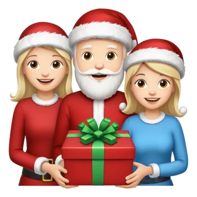 Family Christmas  3 woman’s 2 mans white people  sticker