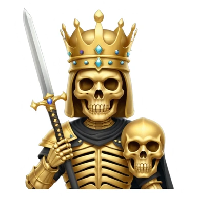 Golden skull with crown now make it with a worrior sowrd with a skull body sticker