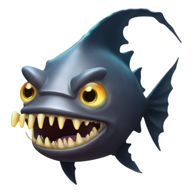 Anglerfish with a glowing lure hanging from its forehead, sharp teeth, and big eyes. sticker
