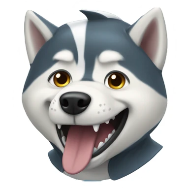 Husky wearing a shark costume sticker