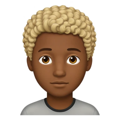 Chico joven latino, piel muy morena, pelo rubio corto rizado sticker