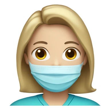 Respiratory Therapist with brown hair and blonde highlights and blue eyes  sticker