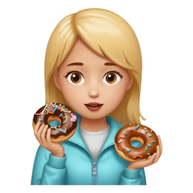 fat girl eating donuts sticker