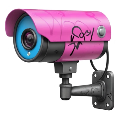 Security Camera pink with graffity sticker