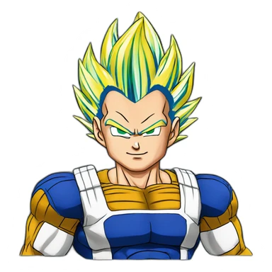 vegeta super detailed with normal clothes and transformed with maximum quality. sticker