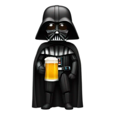Dark vador with a beer  sticker