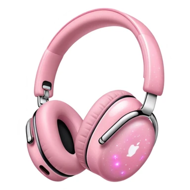 pink AirPods Max headphones with sparkles sticker