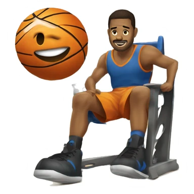 emoji que sea de un discapacitado en silla de rueda jugando basquetbol sticker