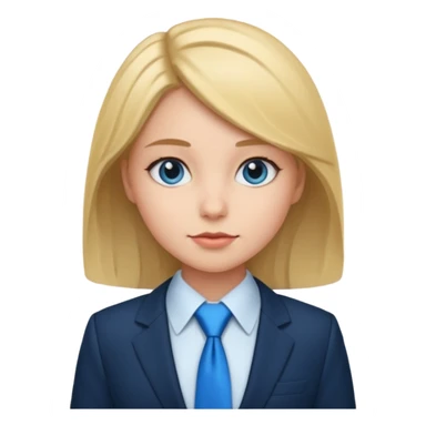 girl with suit and blue tie sticker