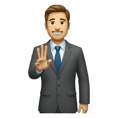 GERENTE ALEGRE SALUDANDO CON UNA MANO sticker