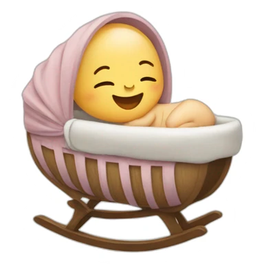 Newborn in a cradle sticker