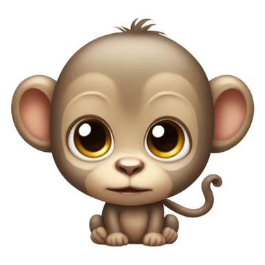 cute baby monkey with a bow on the ear  sticker