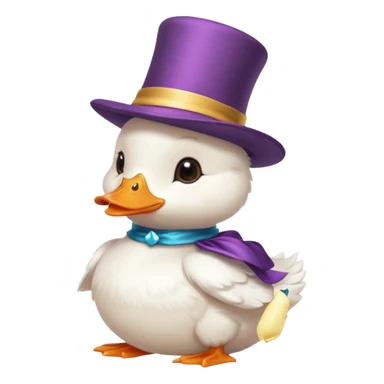 white baby duck with magician hat
 sticker