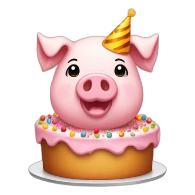 Birthday cake pig  sticker