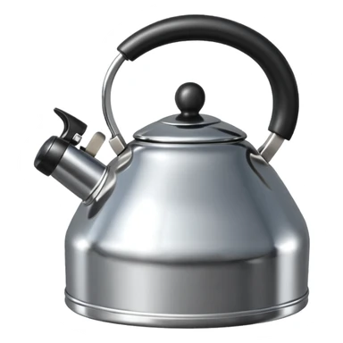 polished metal kettle with highlight reflections sticker