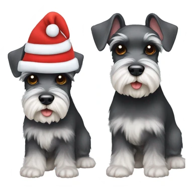 mini schnauzer with a santa hat on  sticker