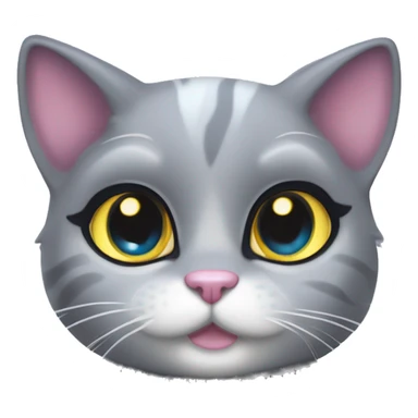 ethereal cute grey cat littlest pet shop lisa frank style sticker