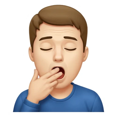 man Yawning with Hand on Mouth, sticker