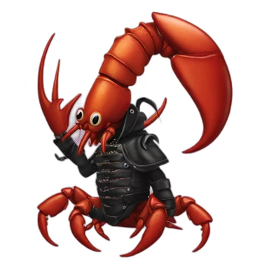 Lobster wearing death metal clothes sticker