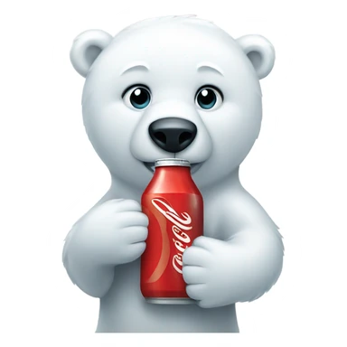 A polar bear holding a bottle of Coke  sticker