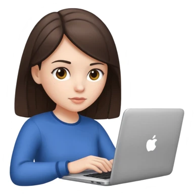 white brunette girl using laptop sticker