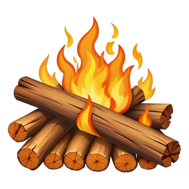 campfire with logs and flames sticker