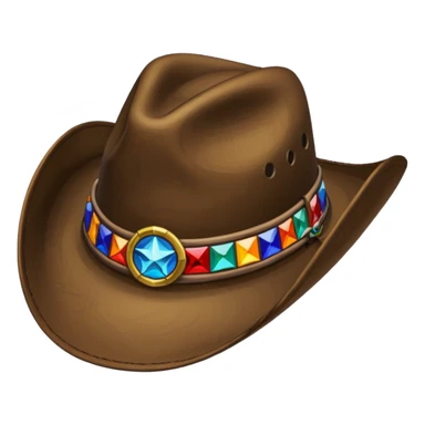 Cowboy hat stained glass sticker