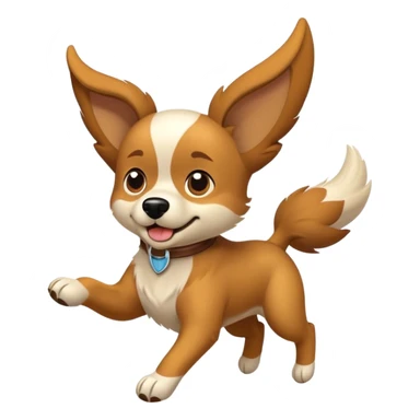 Un perro volando con 3 patas  sticker