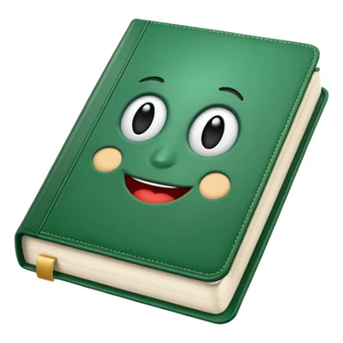 emoji green book without face sticker