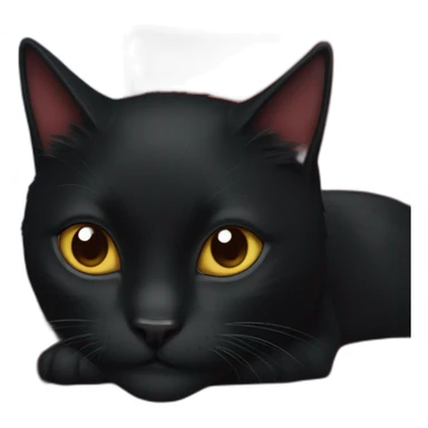 A black cat with a red bandana clawing at a blue sofa sticker