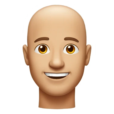 happy bald man with orange stubble and no eyebrows sticker