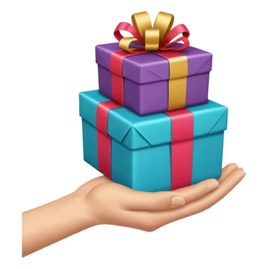 one hand offering a present, simple, clear, no text sticker