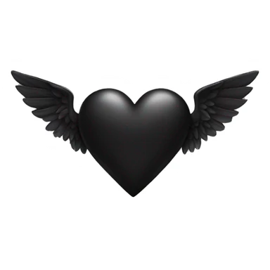 Black heart with wings  sticker
