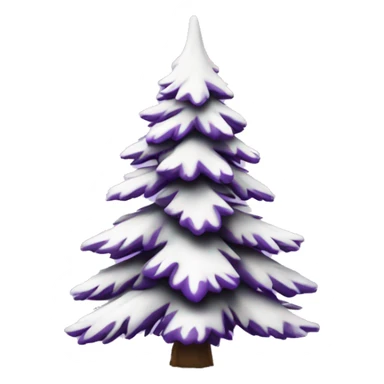  actual white fir christmas tree isolated with purple ornaments  sticker